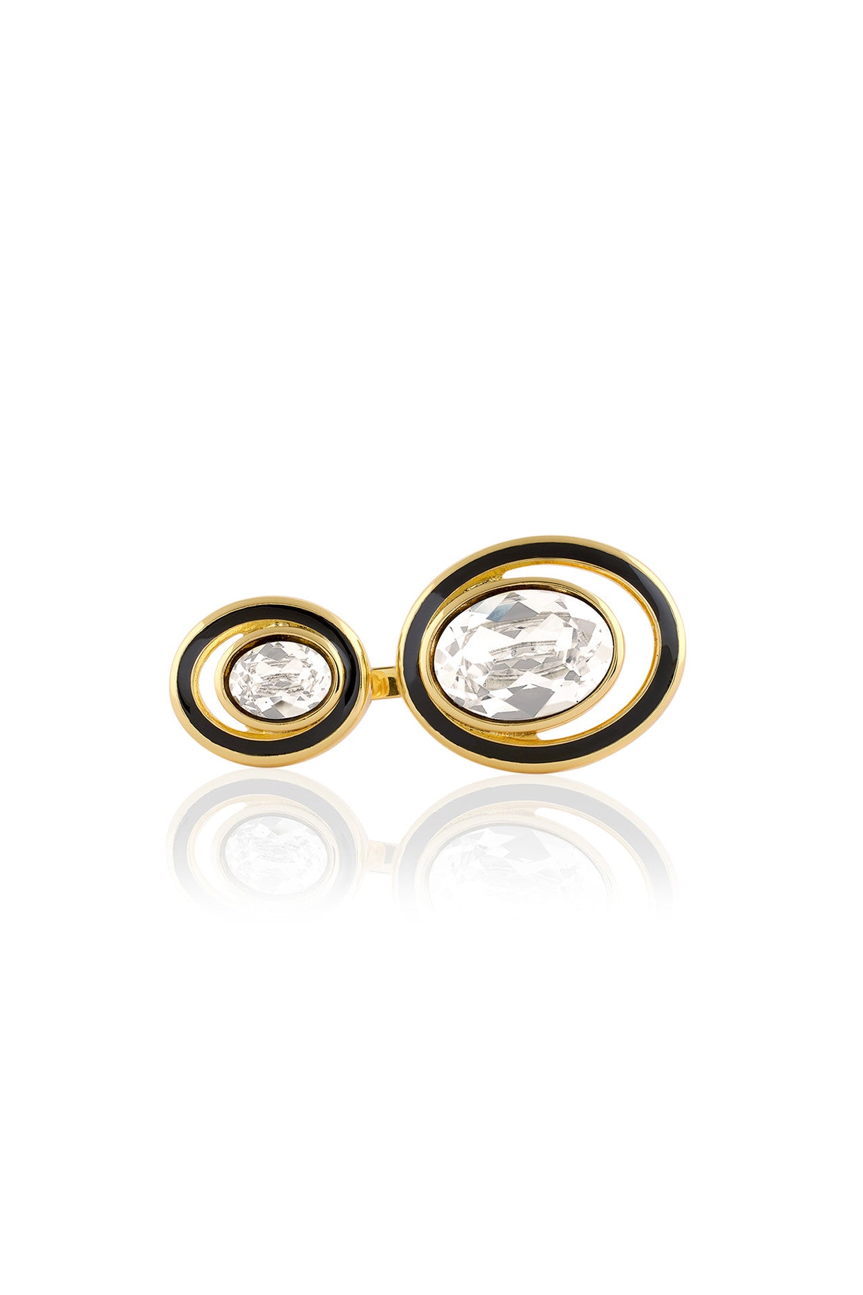 Oceanus Two Head Ring 18Kt Gold Plated