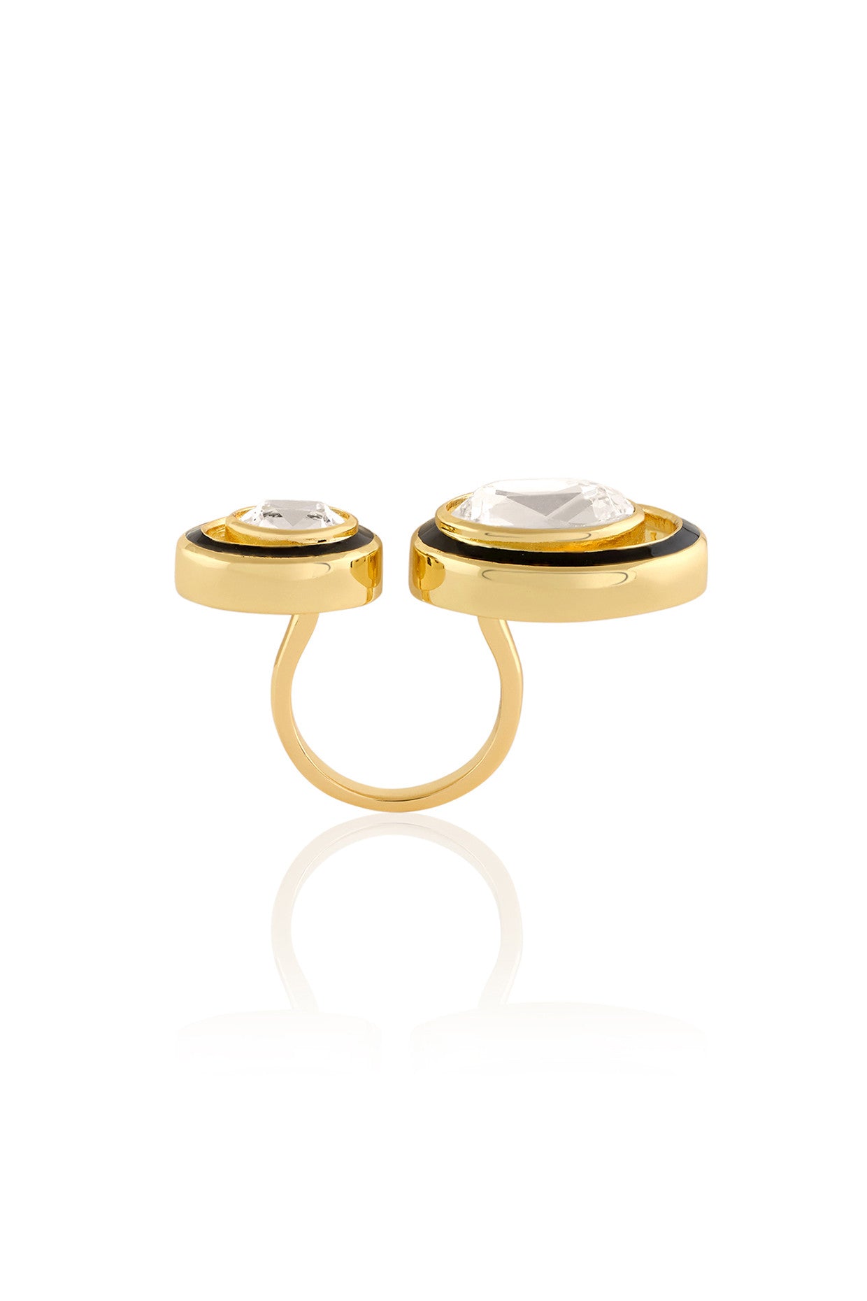 Oceanus Two Head Ring 18Kt Gold Plated