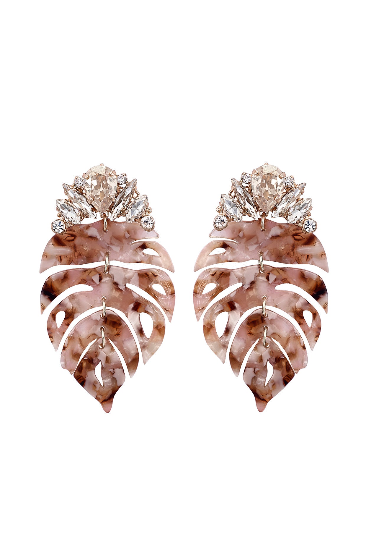 Omega Clasp Fun Crystal Pendant Earrings