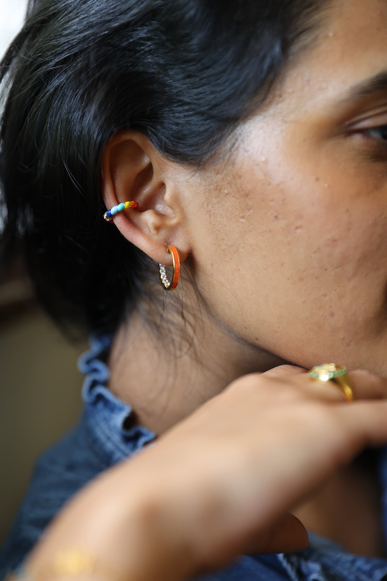 Orange Arina Hoops