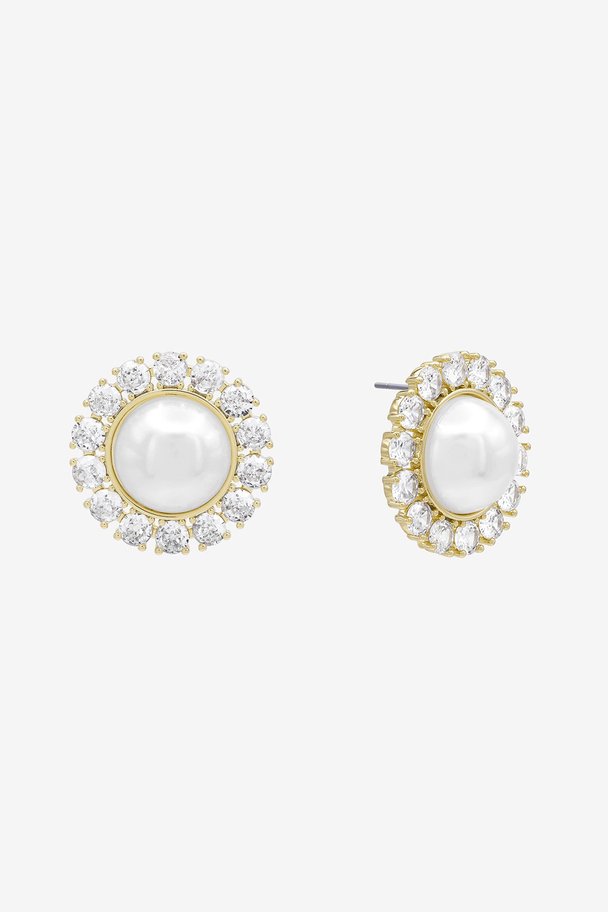 Pearl Dome Pave Earrings