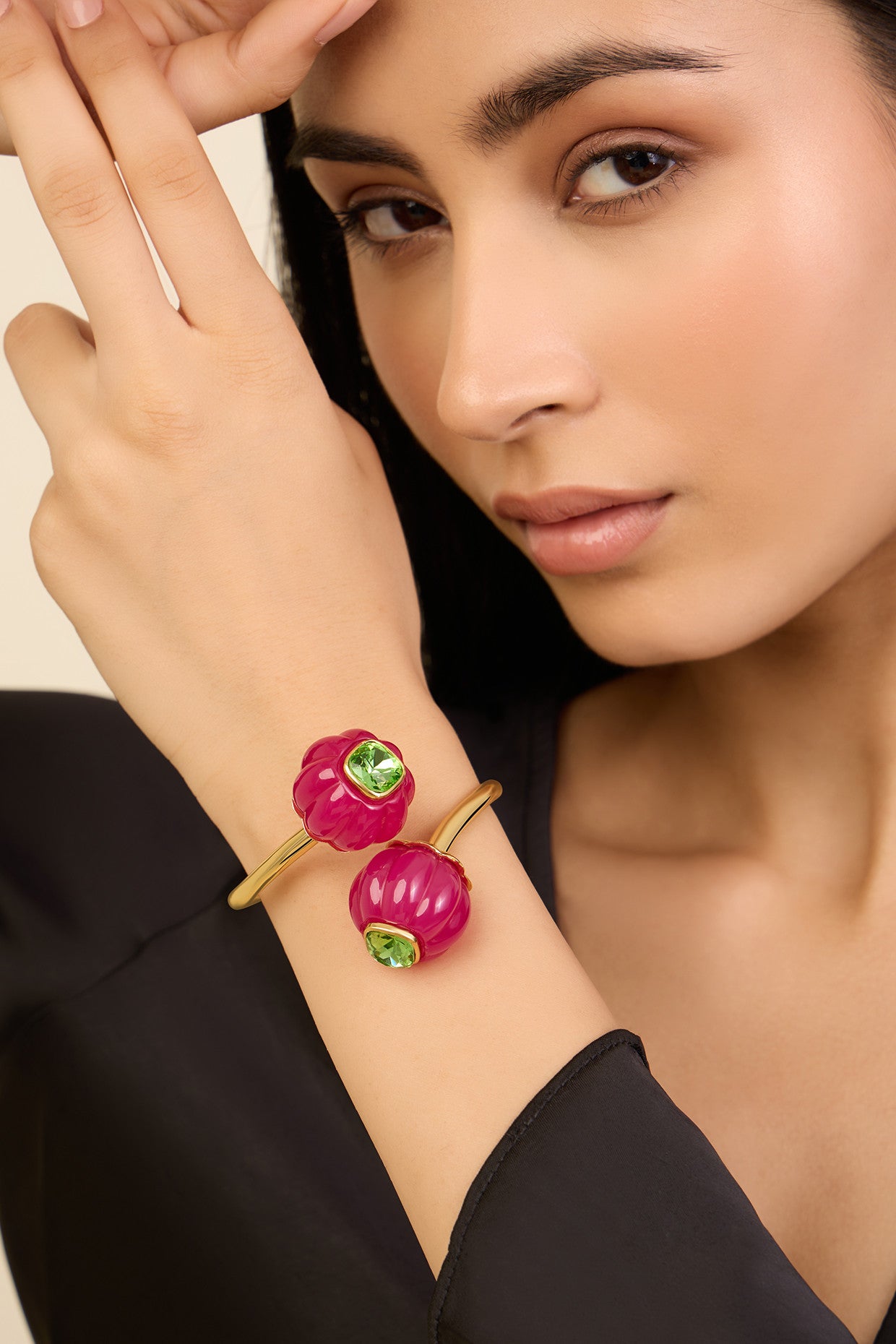 Pink & Aqua Open Cuff