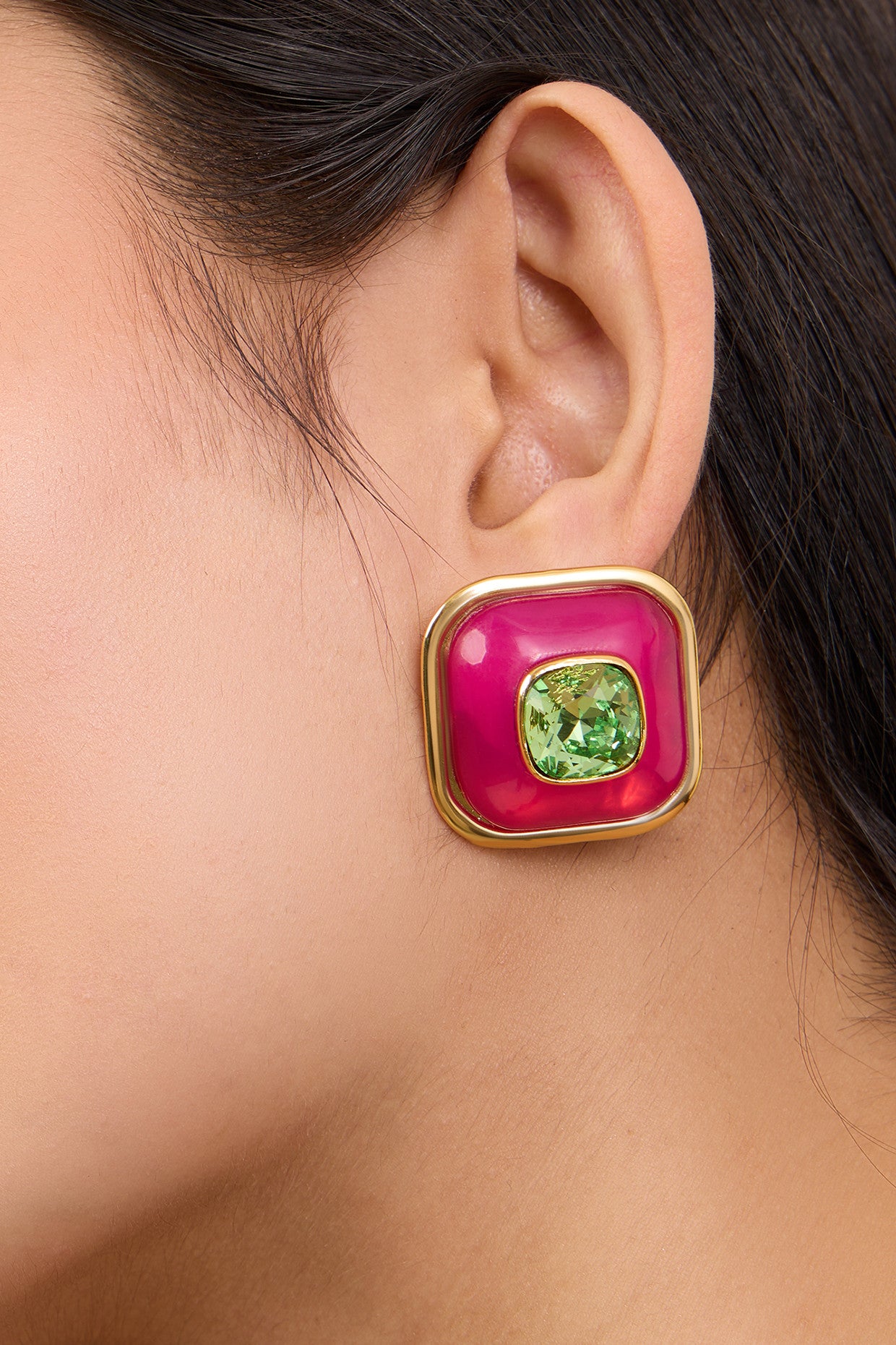 Pink & Green Classic Studs