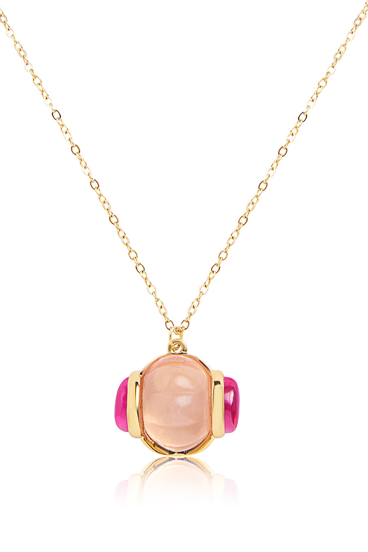 Pink Tourmaline Pendant Necklace