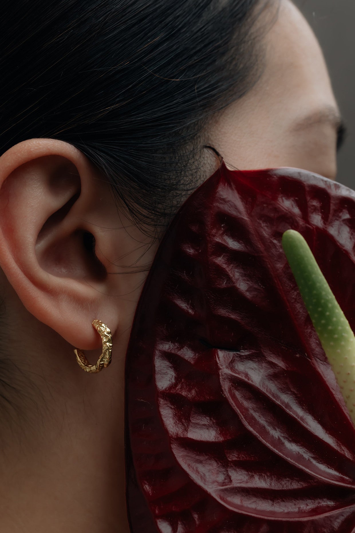 Portland Hammered Gold Earrings