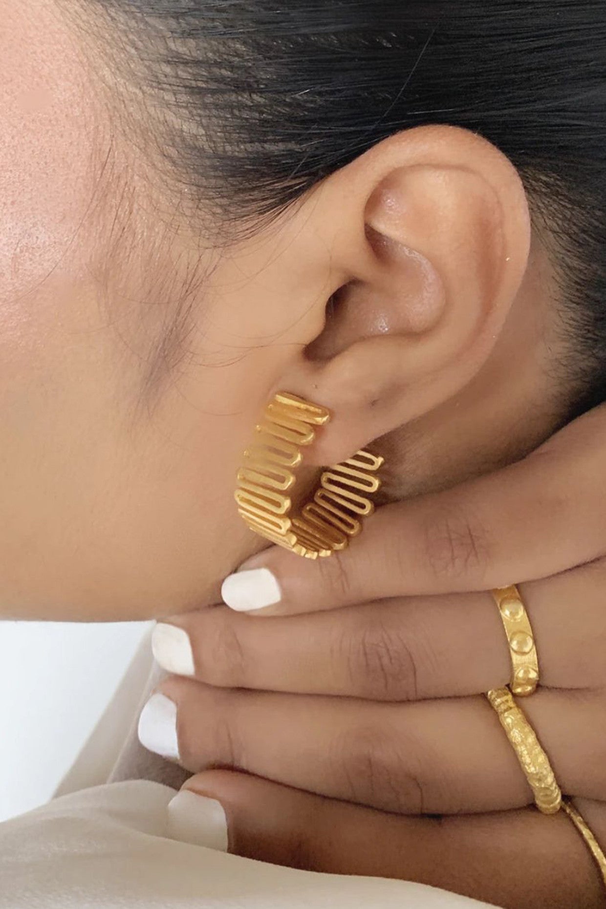 Gold Plated Serpent Hoops