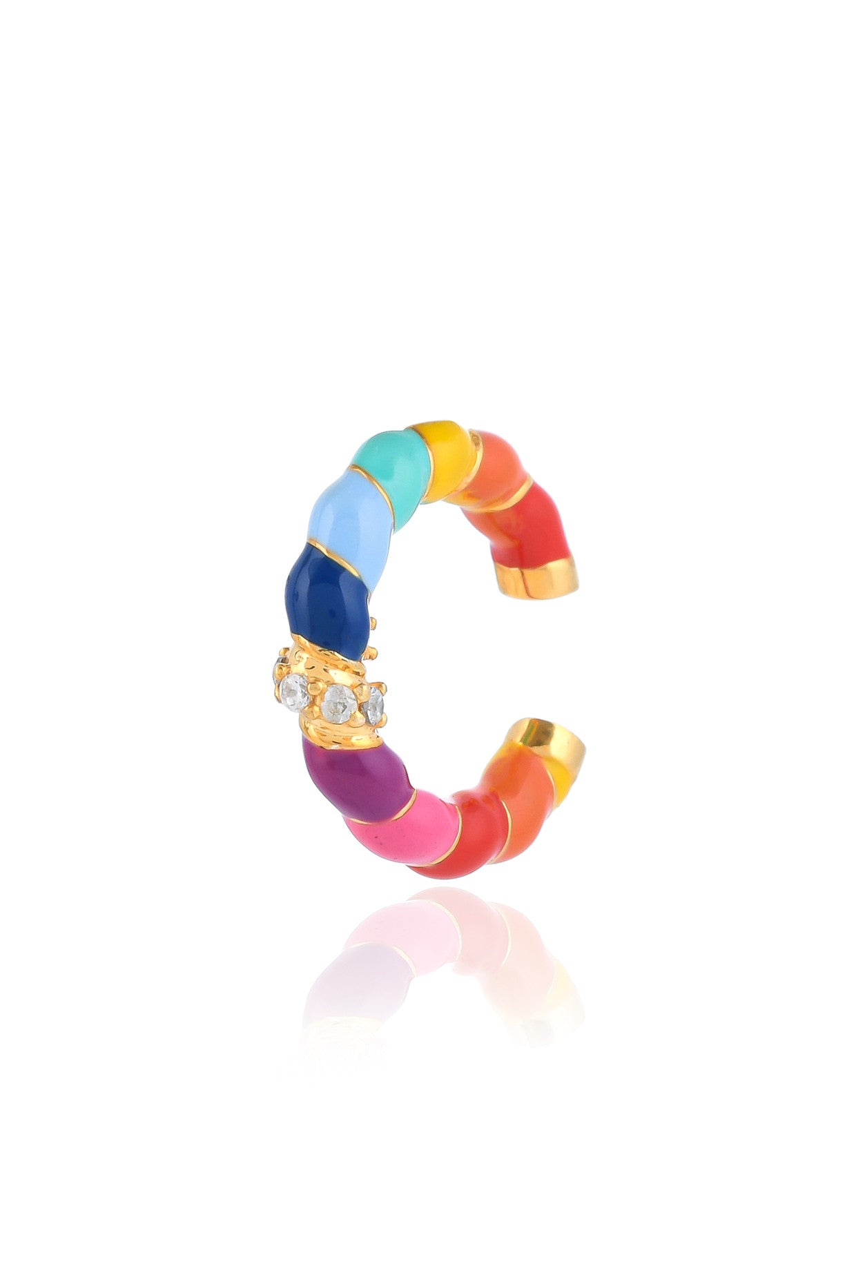 Rainbow Candy Cane Ear Cuff