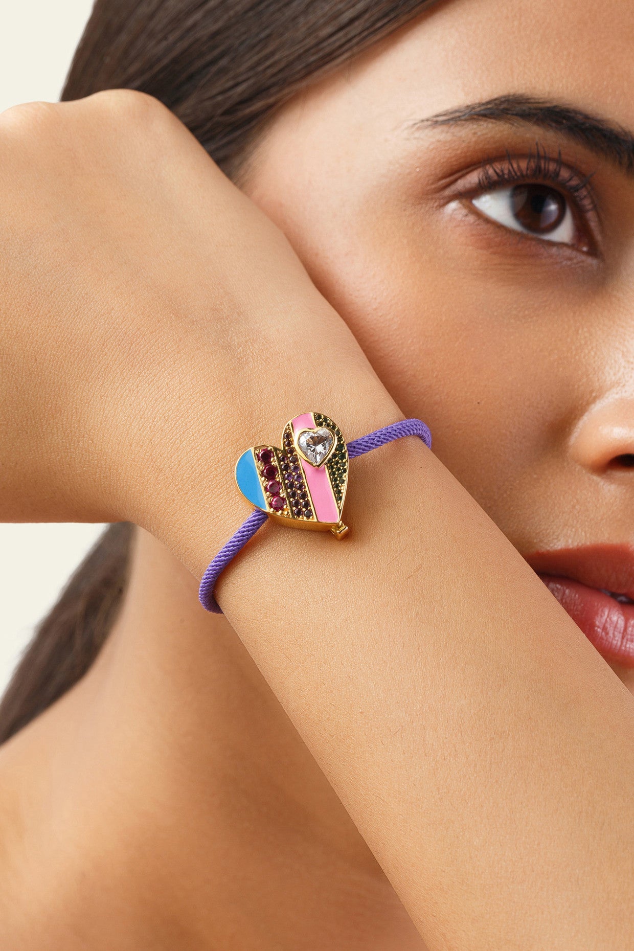 Rainbow Heart Bracelet