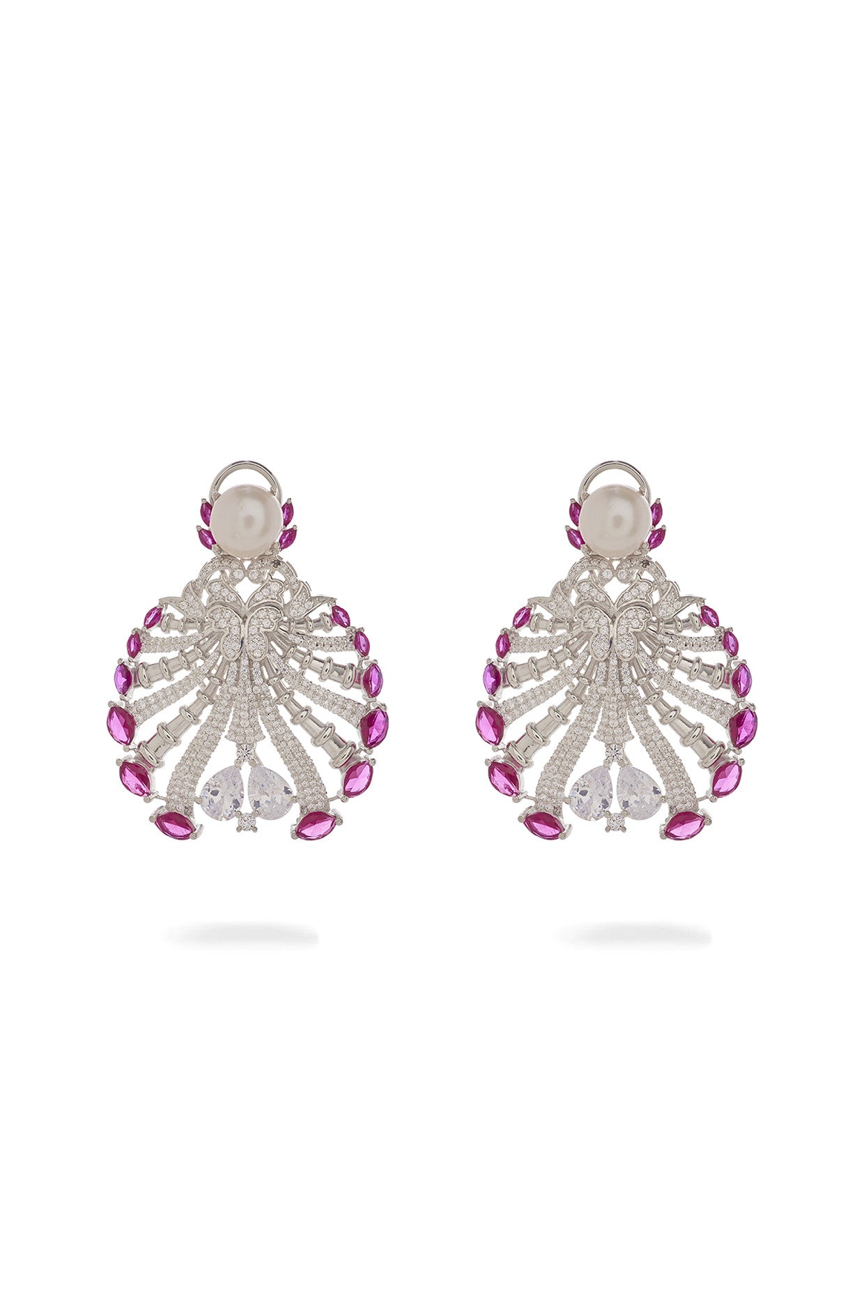 Red Alexandra Pendant in Sterling Silver