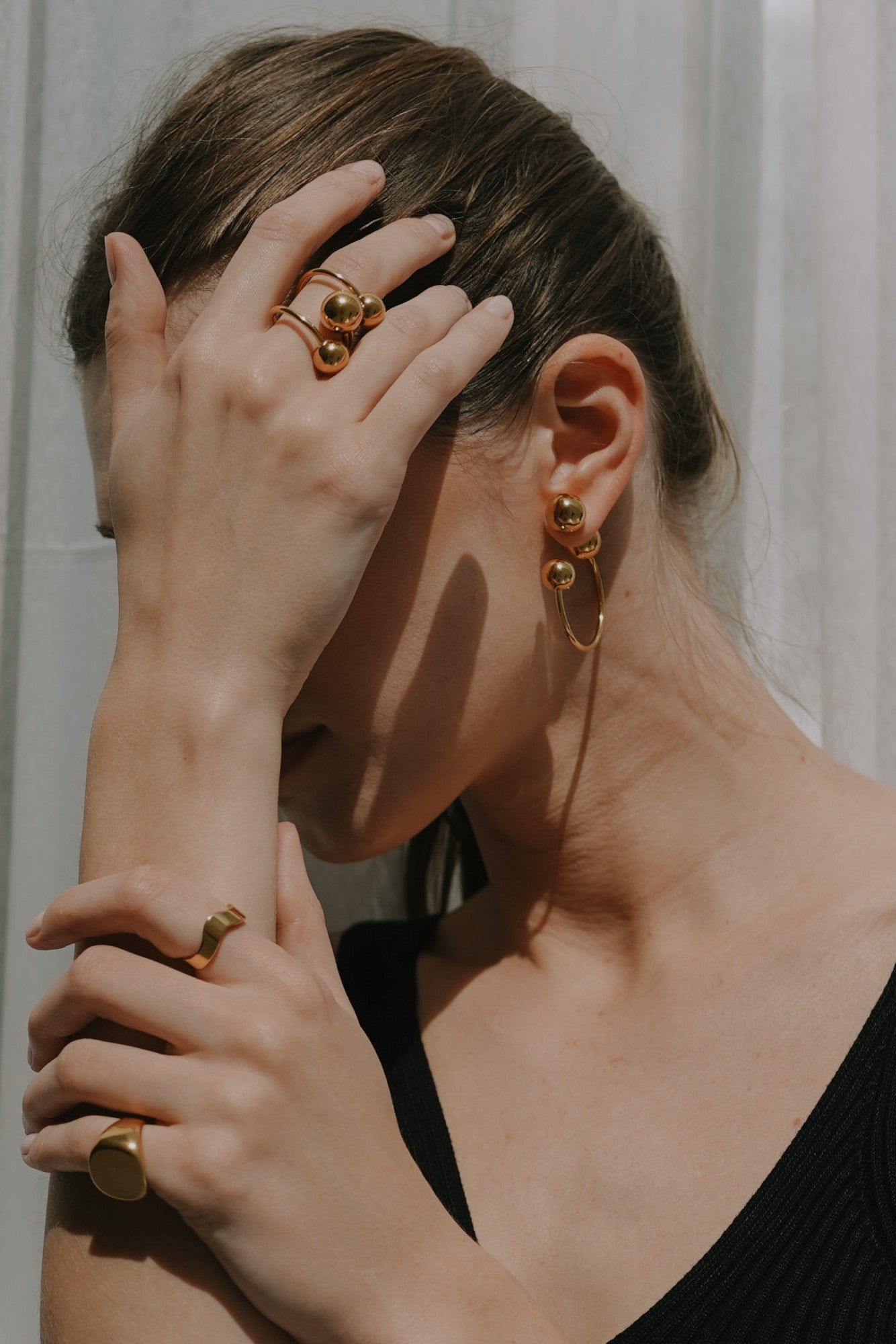 18kt Gold Plated Beaded Ring