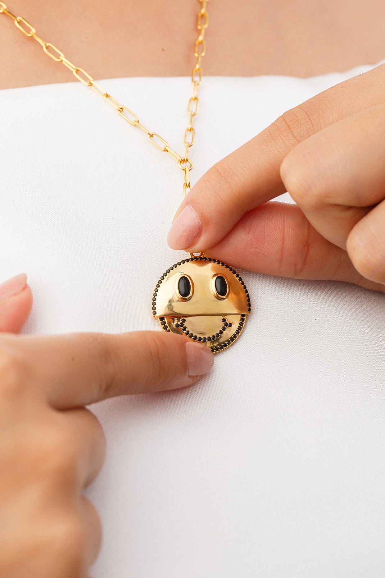Reversible Smiley Necklace