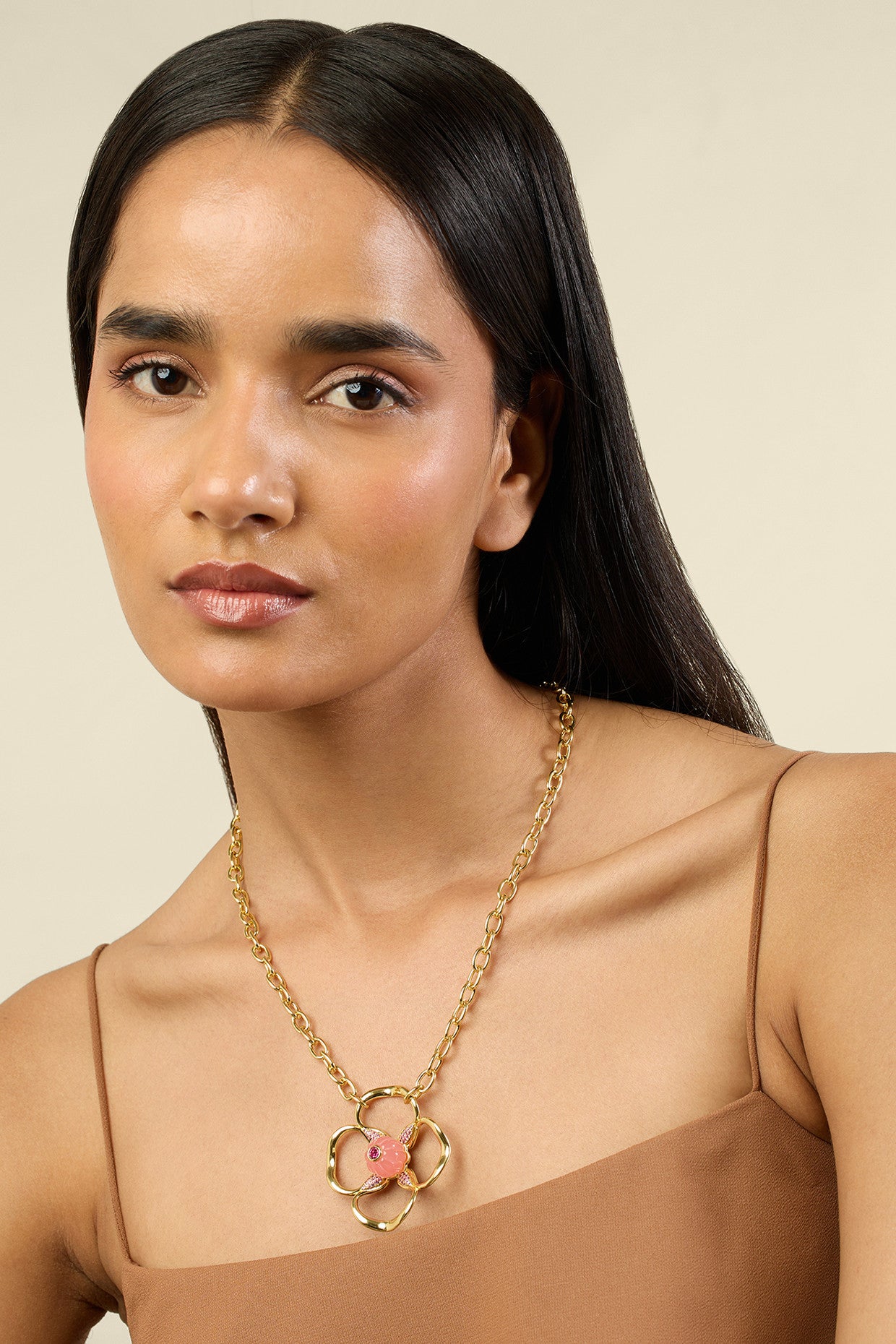 Rosé Glow Pendant Necklace 18Kt Gold Plated
