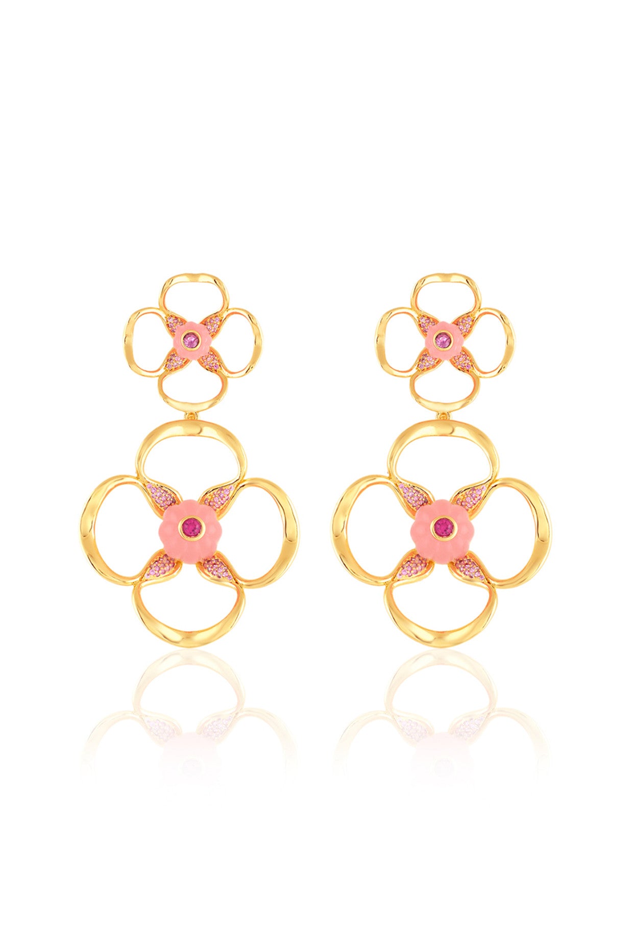 Rosé Radiance Dangler Earrings 18Kt Gold Plated