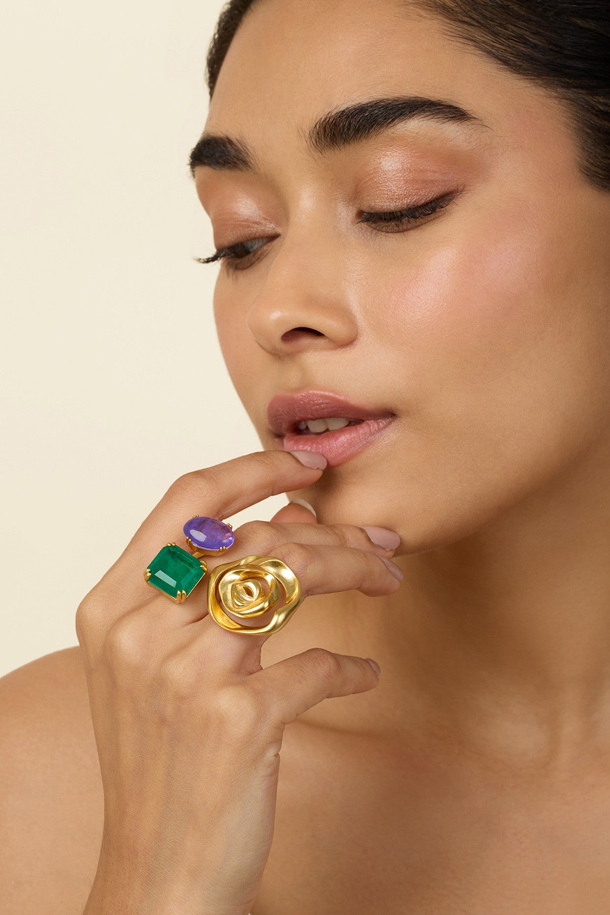 Rose Gems Open Ring