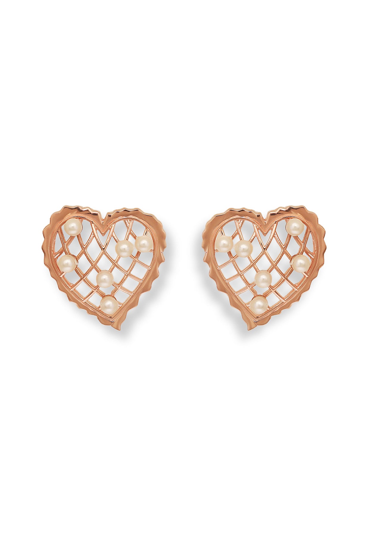 Rose Gold Whispering Heart Earrings