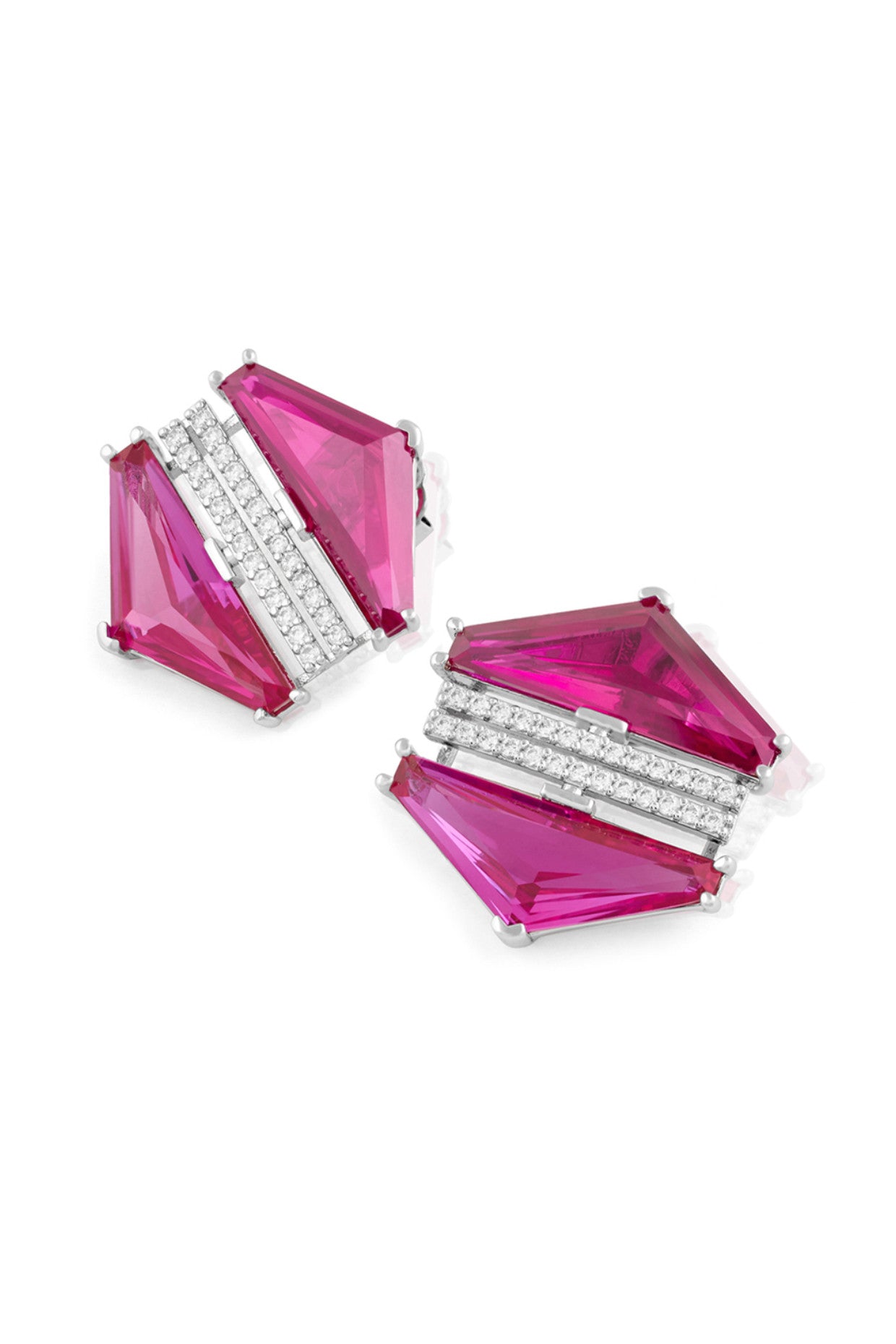Ruby Corumdum & Pink Tourmaline Earrings