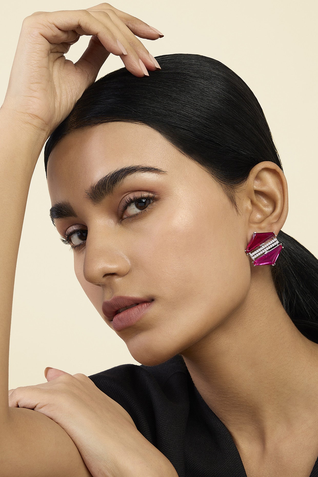 Ruby Corumdum & Pink Tourmaline Earrings