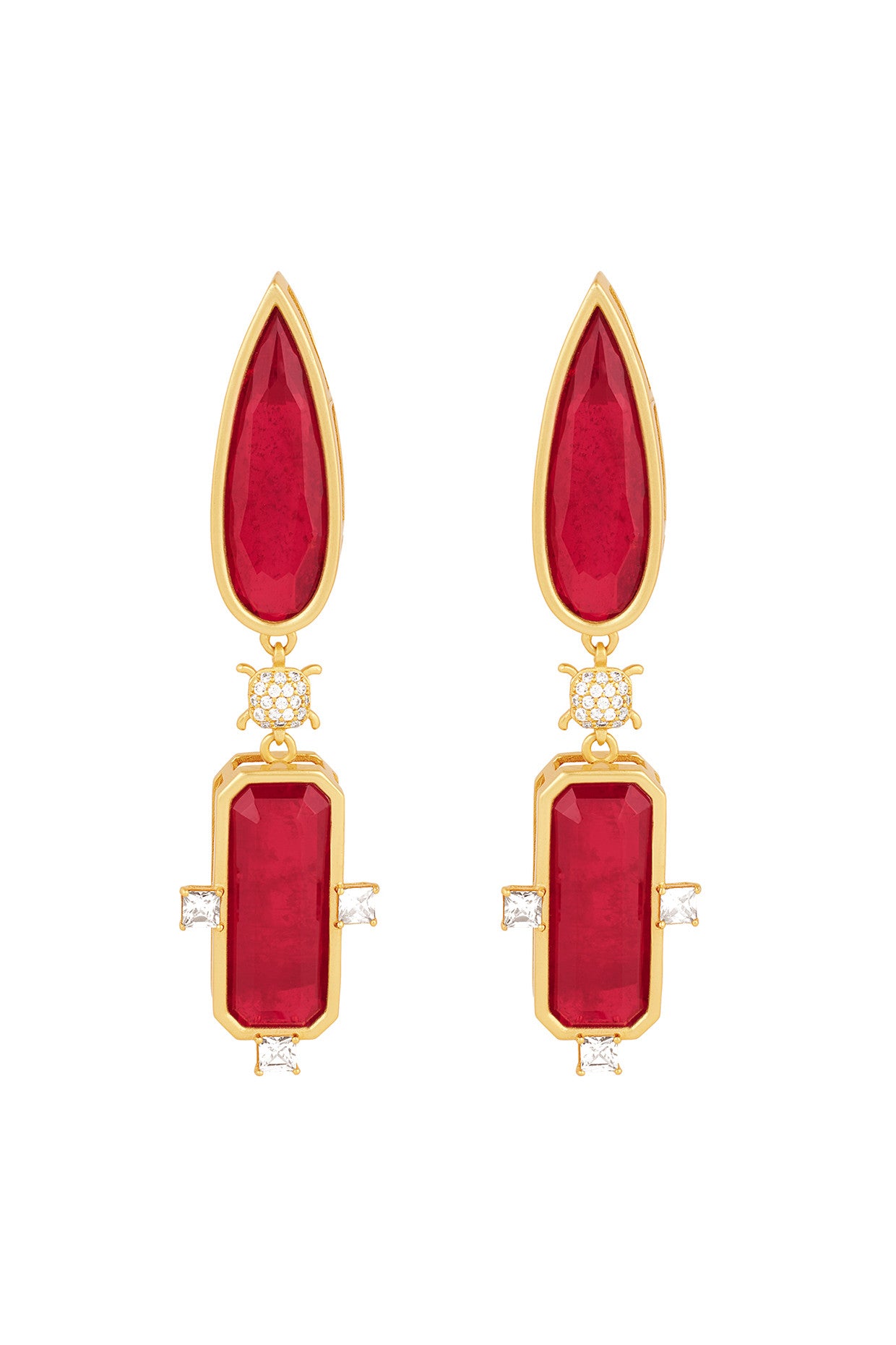 Ruby Rossette Danglers