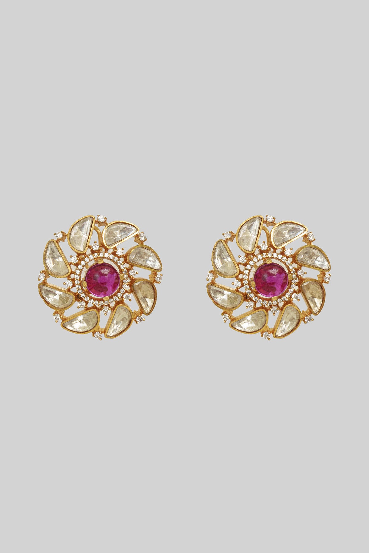 Sahima Red Moissanite Studs