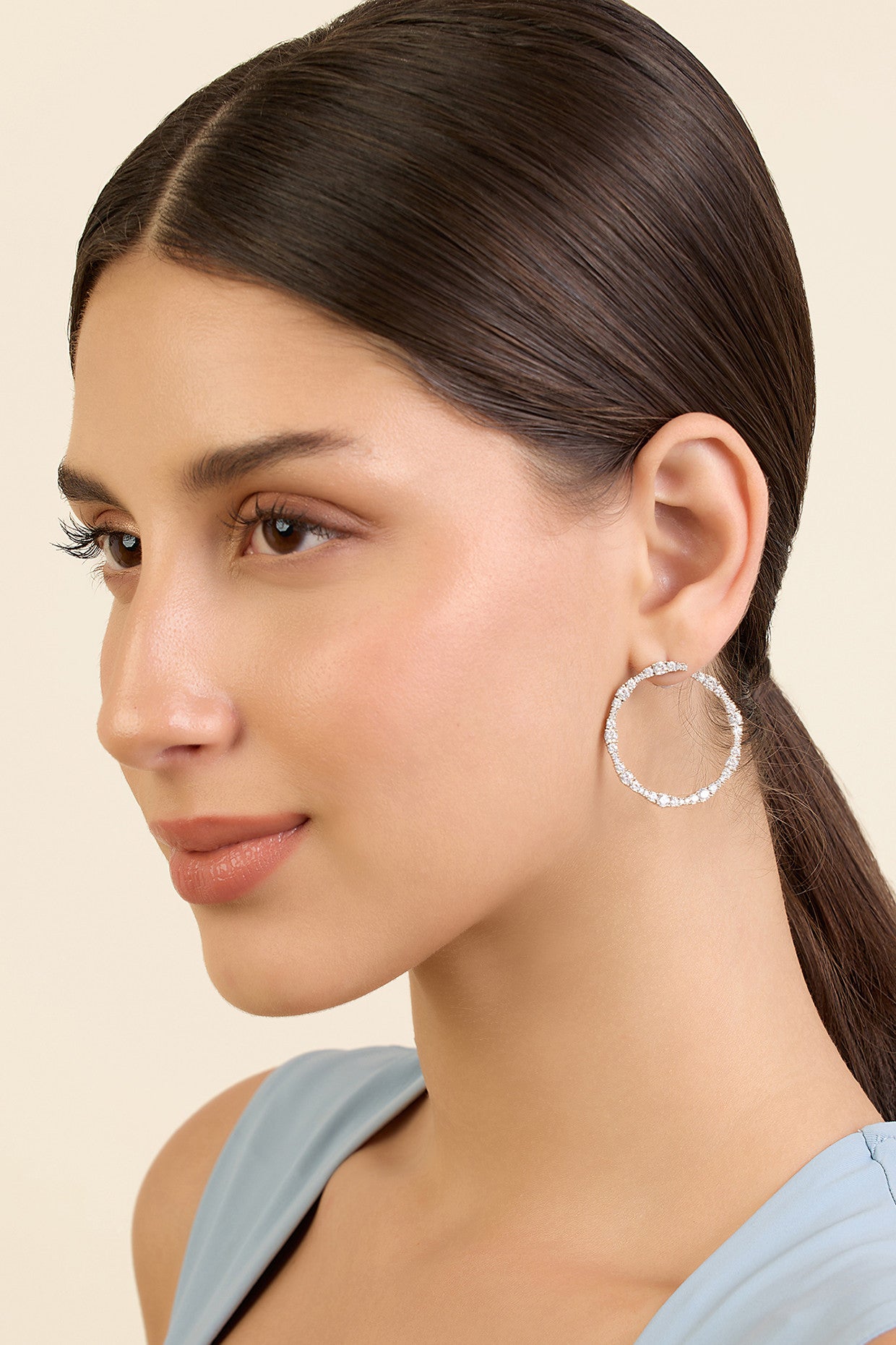 Silver Circle Hoops