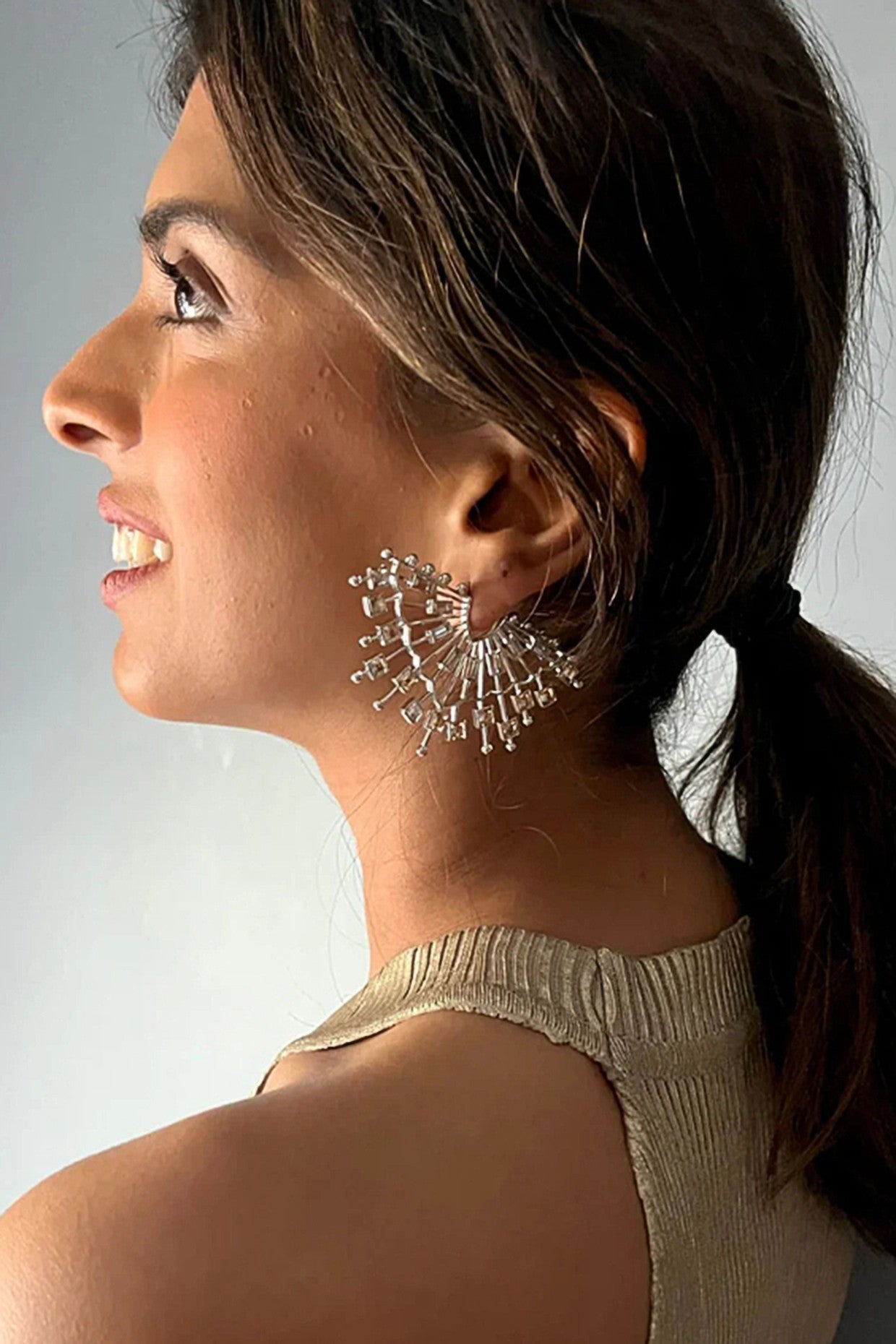 Gold Crismson Cascade Earrings