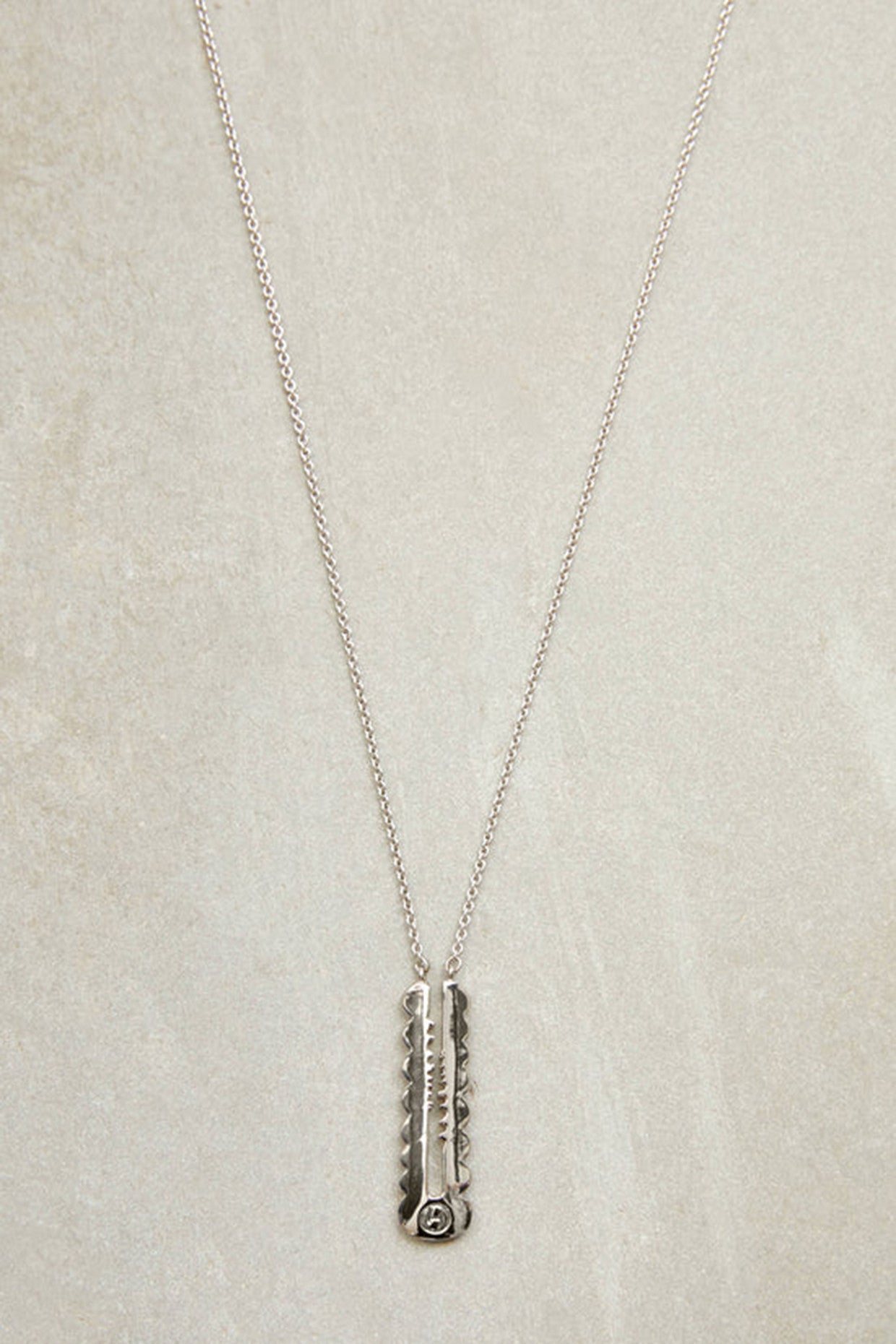 Silver Razor Necklace