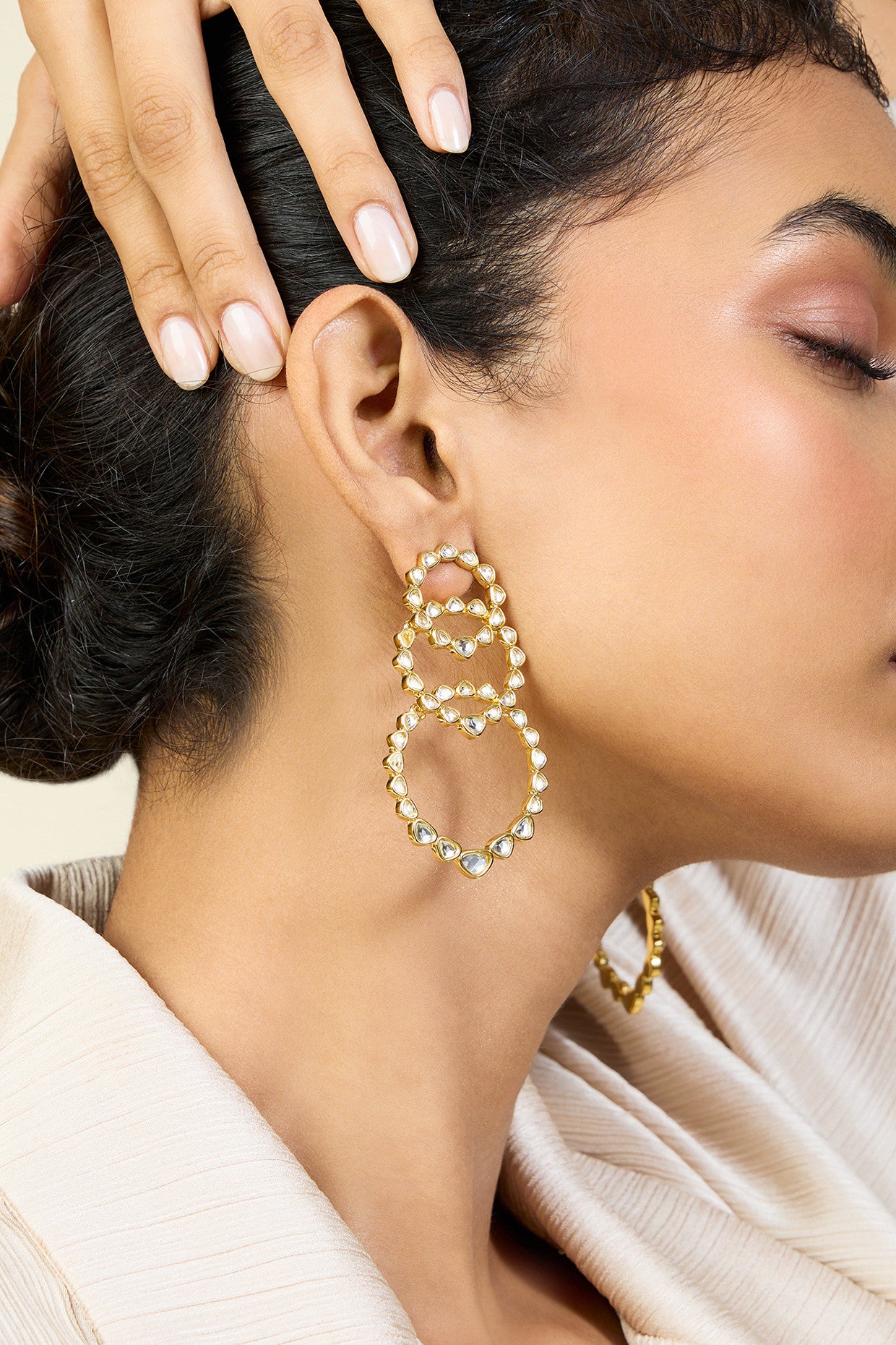 Teesra Hoop Danglers