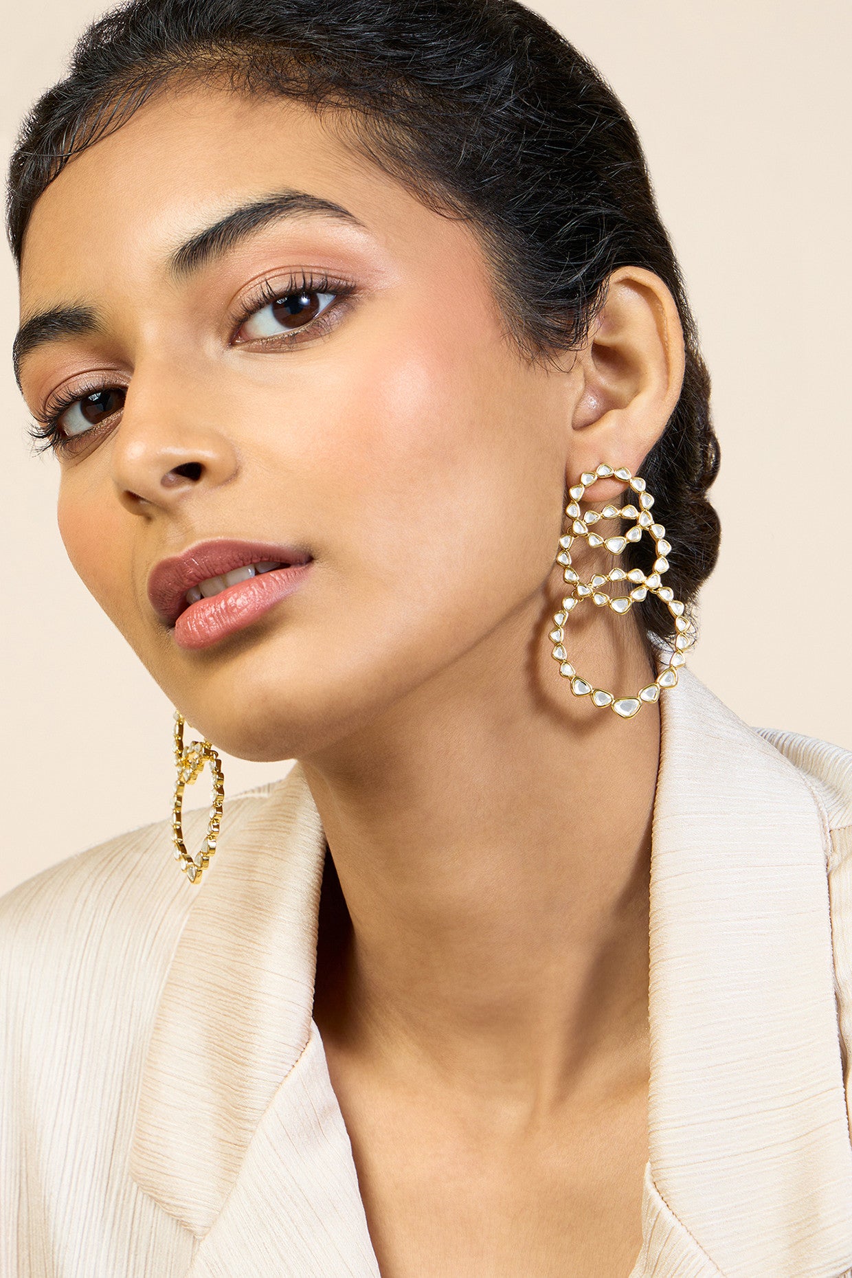 Teesra Hoop Danglers