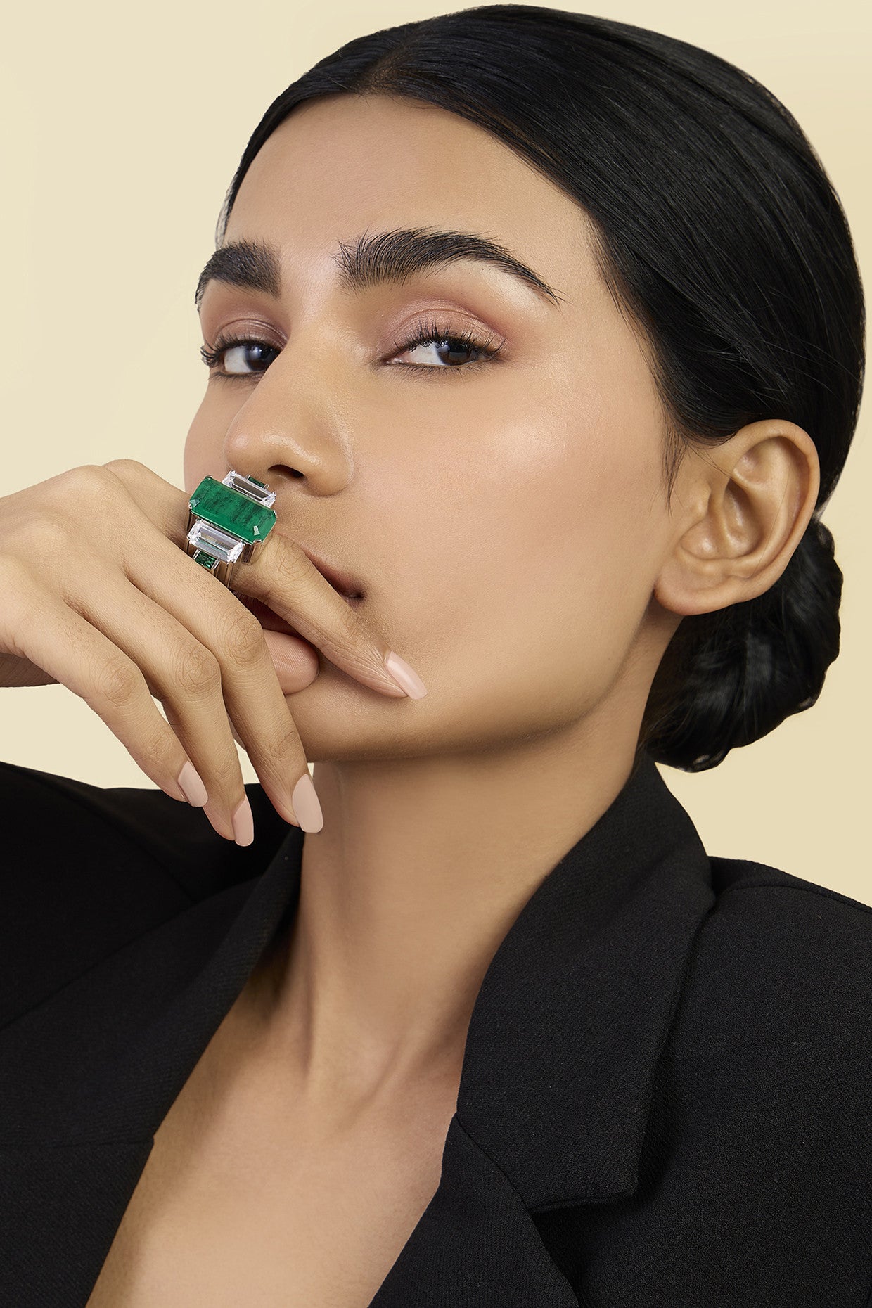 Triple Baguettes Statement Ring