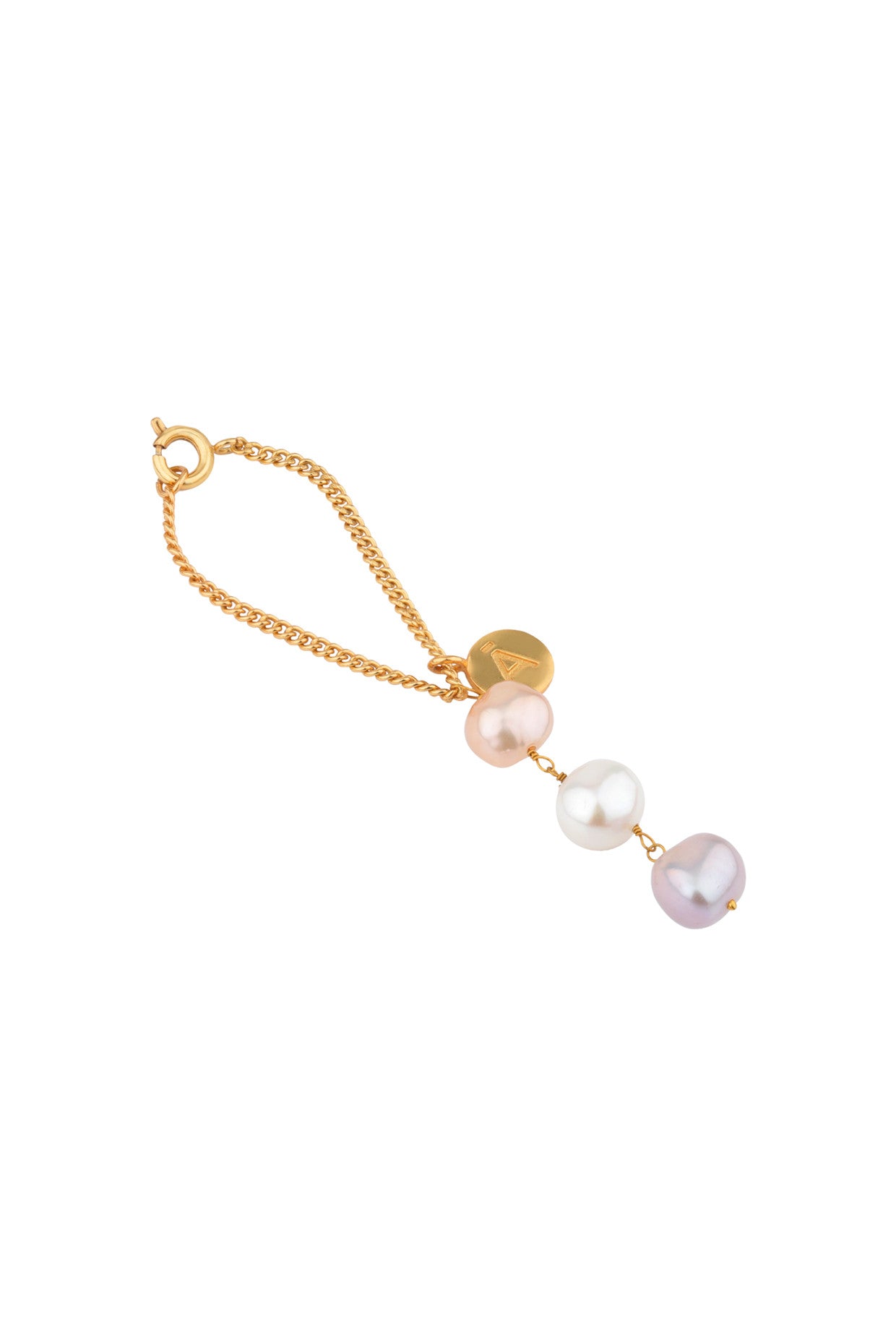Triplet Pearl Watch Charm 22Kt Gold-Plated