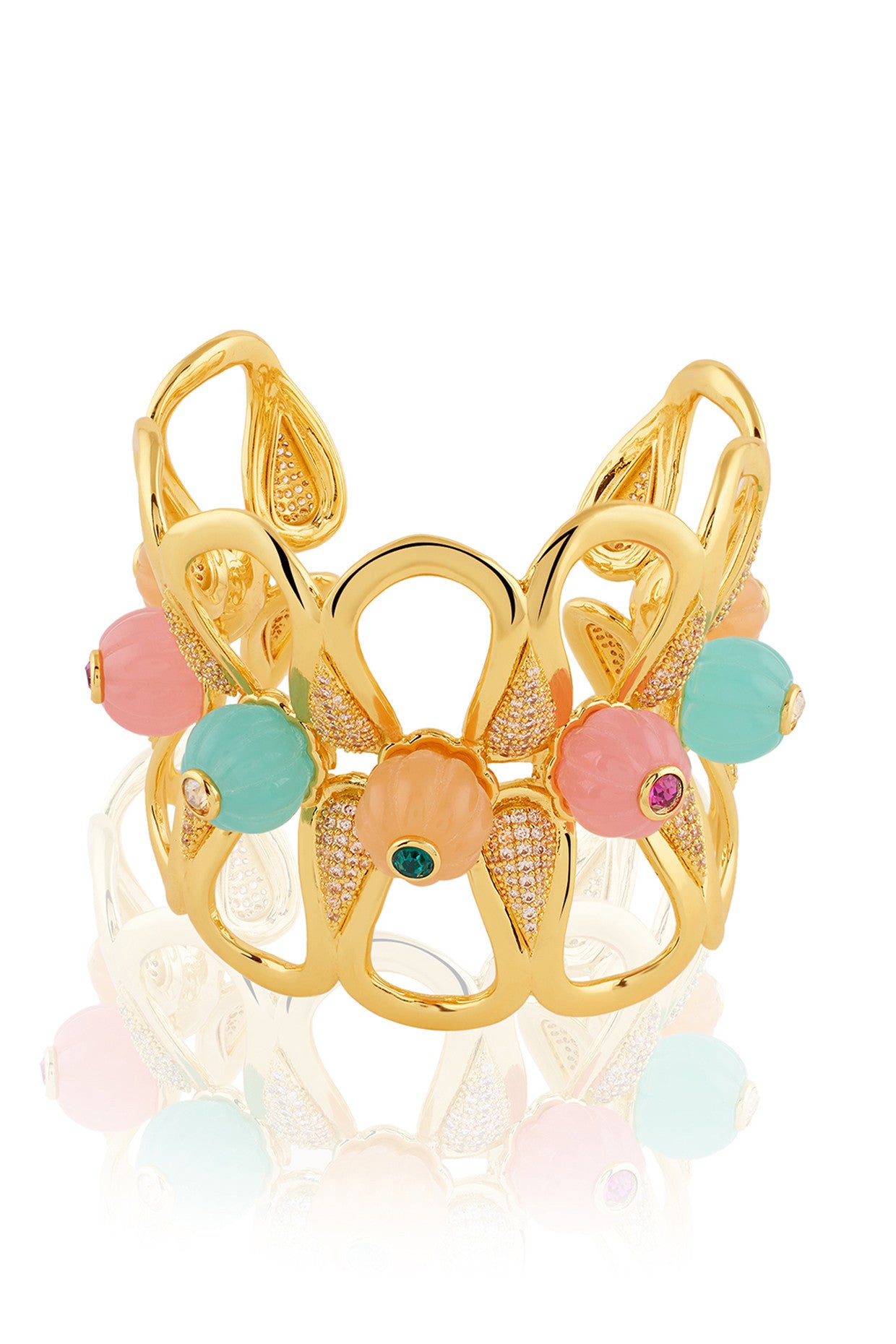 Whimsical Bloom Cuff 18Kt Gold Plated