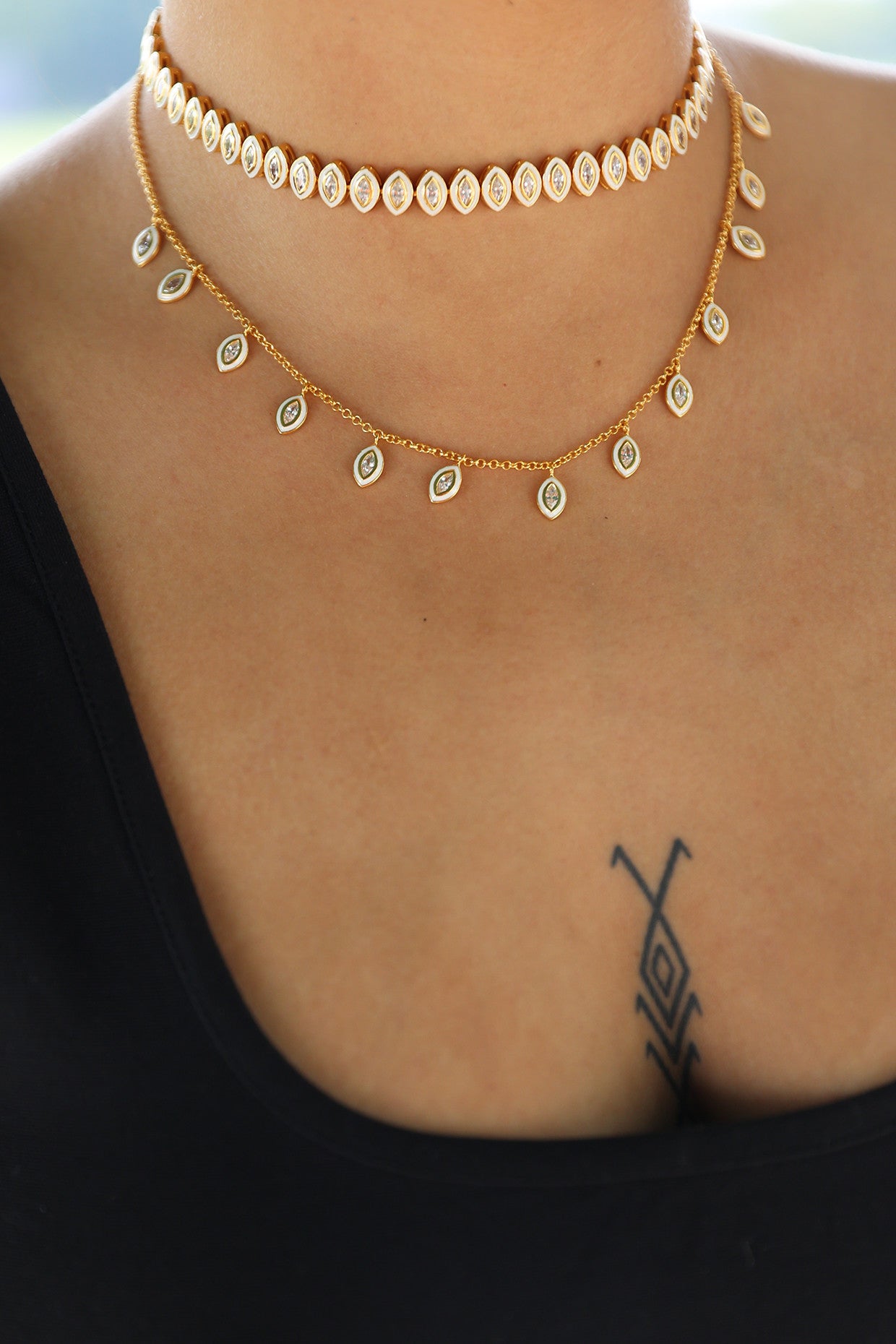 White Samara Choker