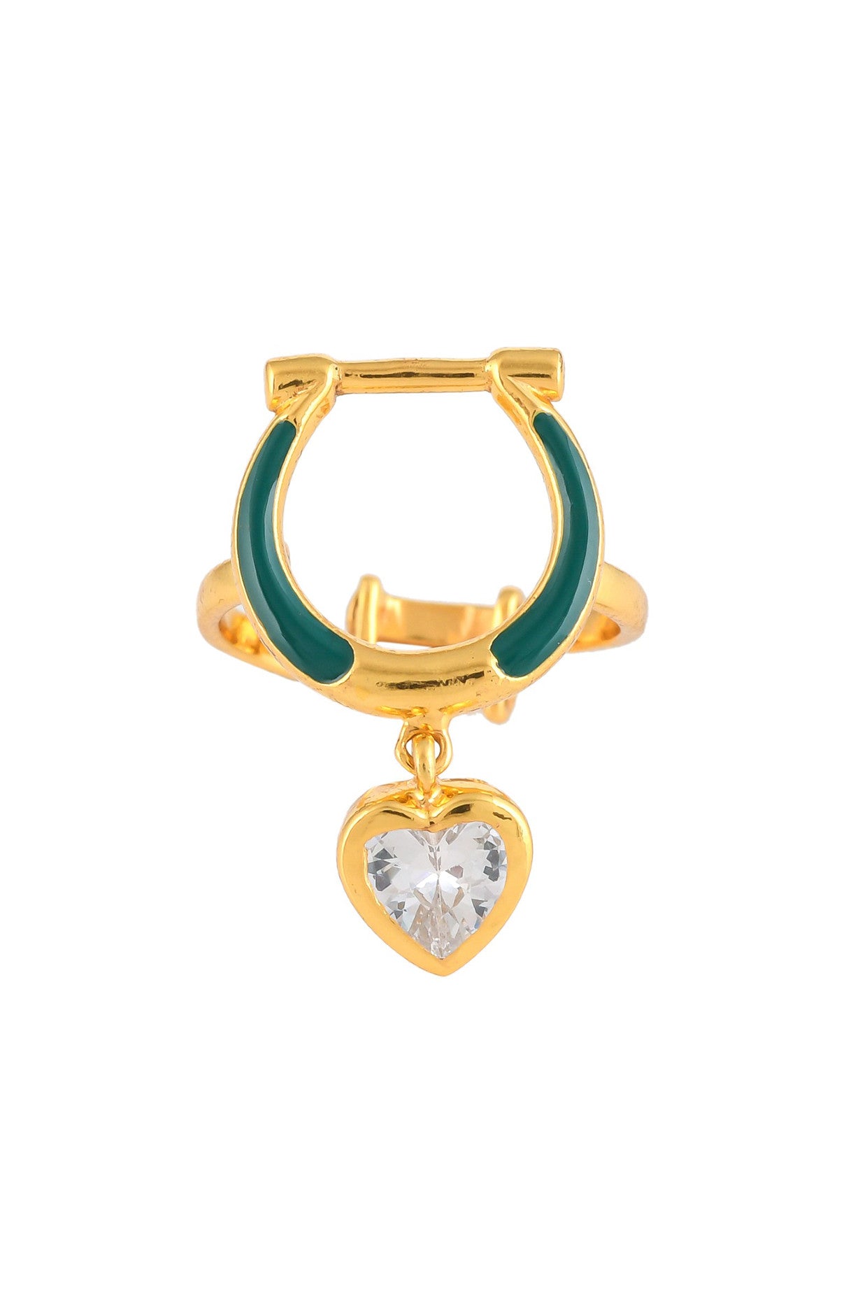 White Topaz Rosanna Horse Shoe Ring