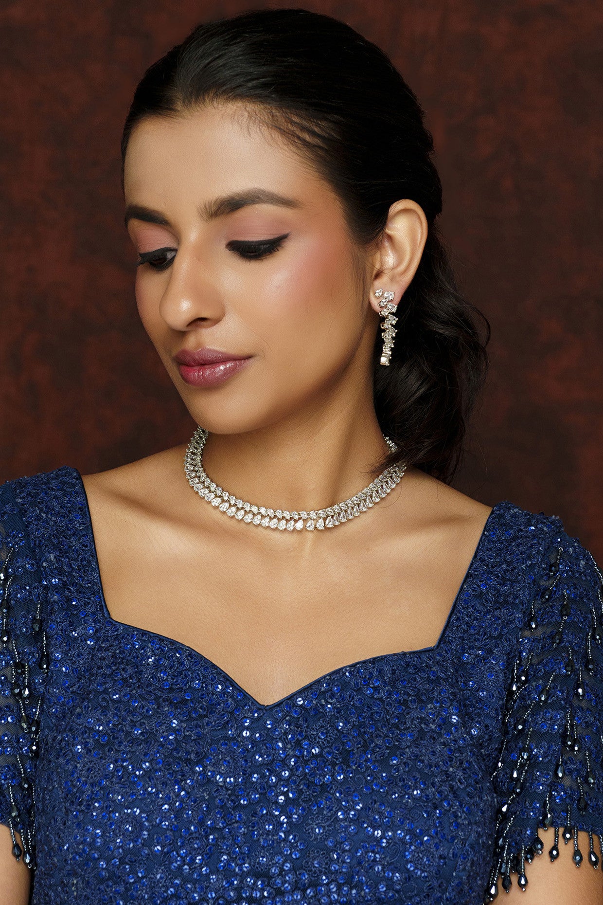 Zaafran Diamond Necklace Set