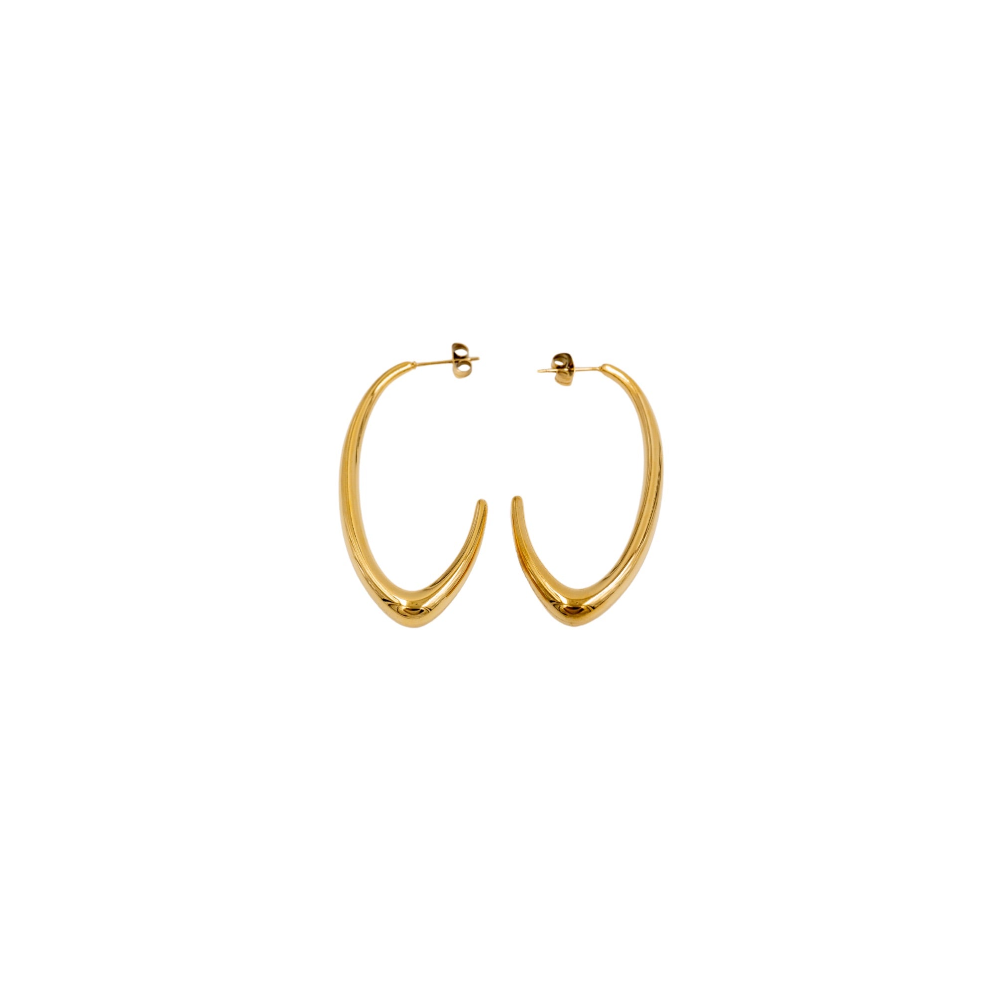 18kt Gold Plated Oval Hoops