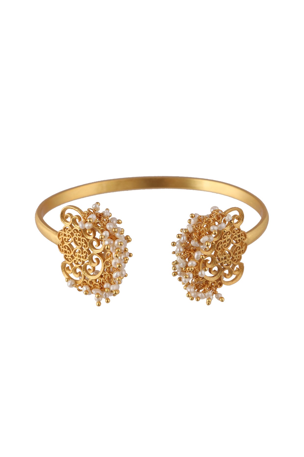 22kt Gold Plated Pearl Cuff Bangle